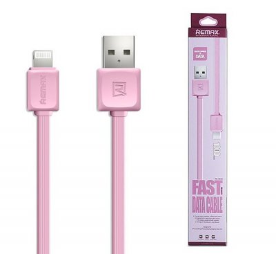 Remax USB till Lightning Kabel 1 Meter - Rosa