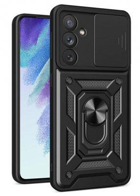 Samsung Galaxy A16 Skal - Svart Med Linsskydd samt ställfunktion