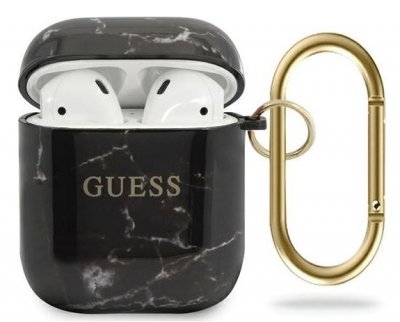 GUESS AirPods / AirPods 2 Skal - Svart Marmor