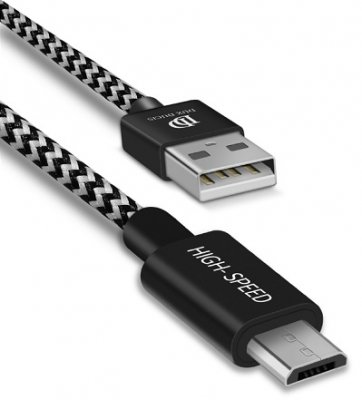 Micro USB Kabel 3 Meter Nylon - Dux Ducis Svart/Grå