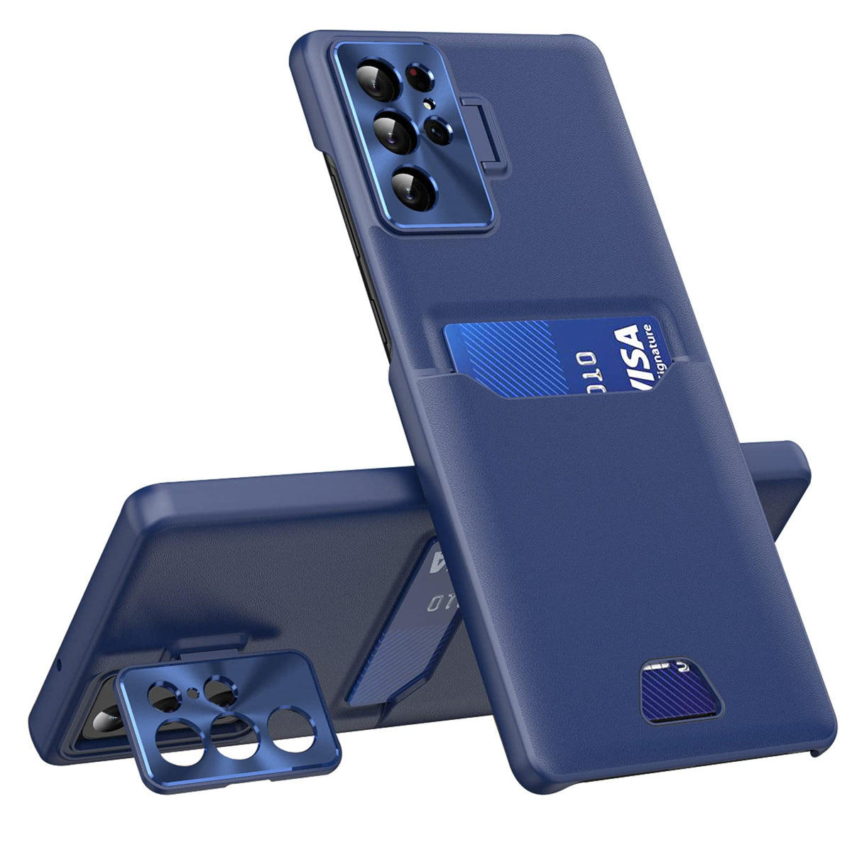 Samsung Galaxy S23 Läderskal - Blå med Kortfack & Ställfunktion