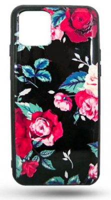 iPhone 12 / iPhone 12 Pro Skal - Svart med Rosor