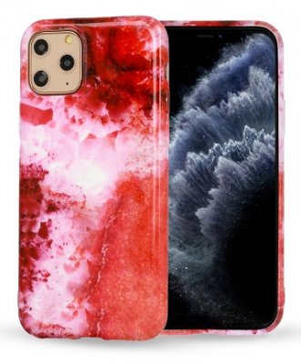 iPhone 12 / iPhone 12 Pro skal Marmor Röd