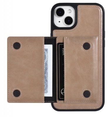 iPhone 14+ / (iPhone 14 Plus) Mobilskal med Löstagbar Korthållare Beige UNIQ