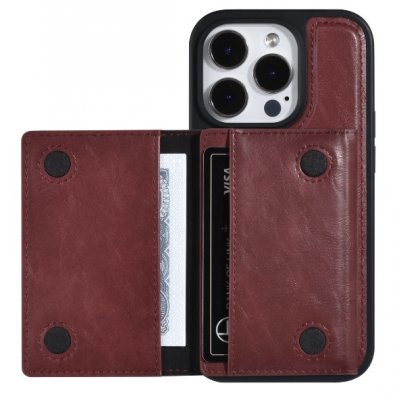 iPhone 14 Pro skal med Löstagbar Korthållare Röd UNIQ