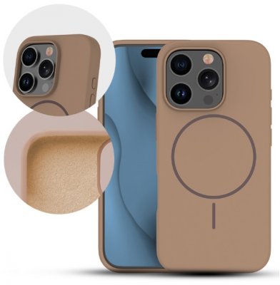 iPhone 13 Skal Magsafekompatibelt Silikon Mocha Mousse Brun