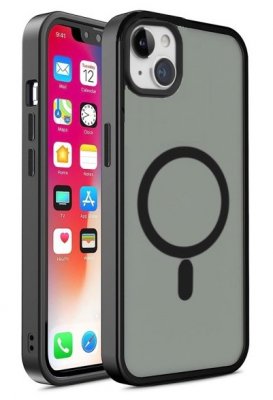 iPhone 15 PLUS Skal Magsafekompatibelt kompatibel Grå-Svart