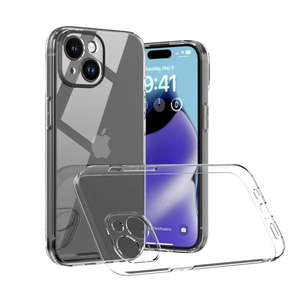iPhone 15 Skal Transparent - Med Kameralinsskydd