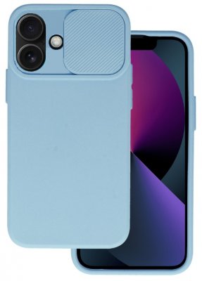 iPhone 16 Silikon Skal Ljusblå Med Kameraskydd