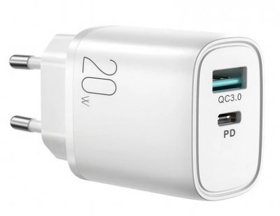 Joyroom Snabbladdare USB / USB-C PD 20W Vit