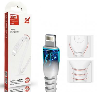 Laddkabel Lightning 1 Meter - Vit 6A Fast Charge