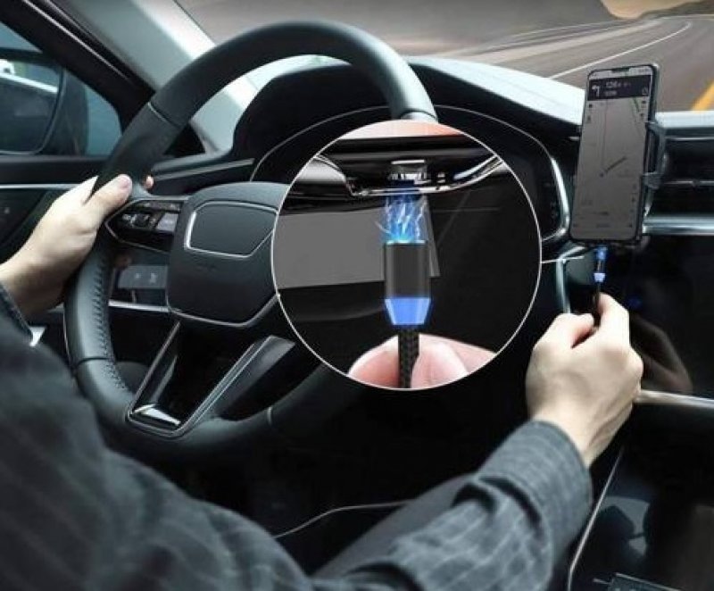 Magnetkabel USB-C 1 Meter - 5A Snabbladdning Svart