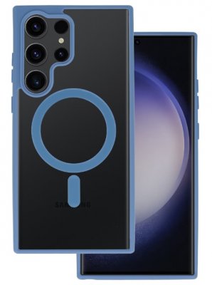 Samsung Galaxy S24 ULTRA Skal Qi Kompatibelt Transparent / Ljusblå