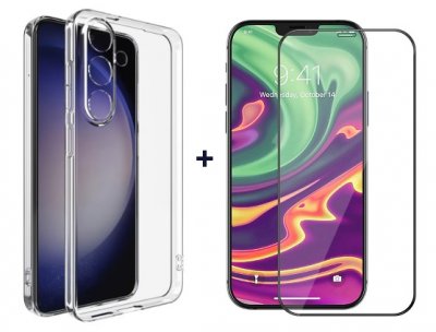 Samsung Galaxy S25 Skal Transparent + Skärmskydd Härdat