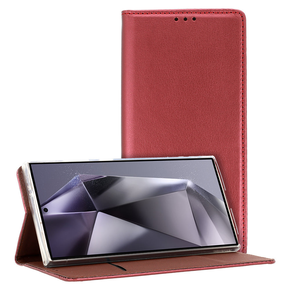 Samsung Galaxy S24 Plånboksfodral - Smart Magneto Burgundy