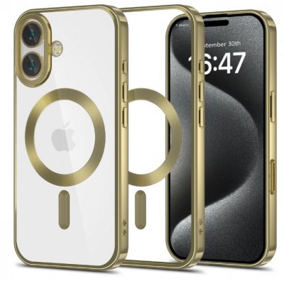 Tech-Protect MagSafe Skal iPhone 16 Transparent med Guldram