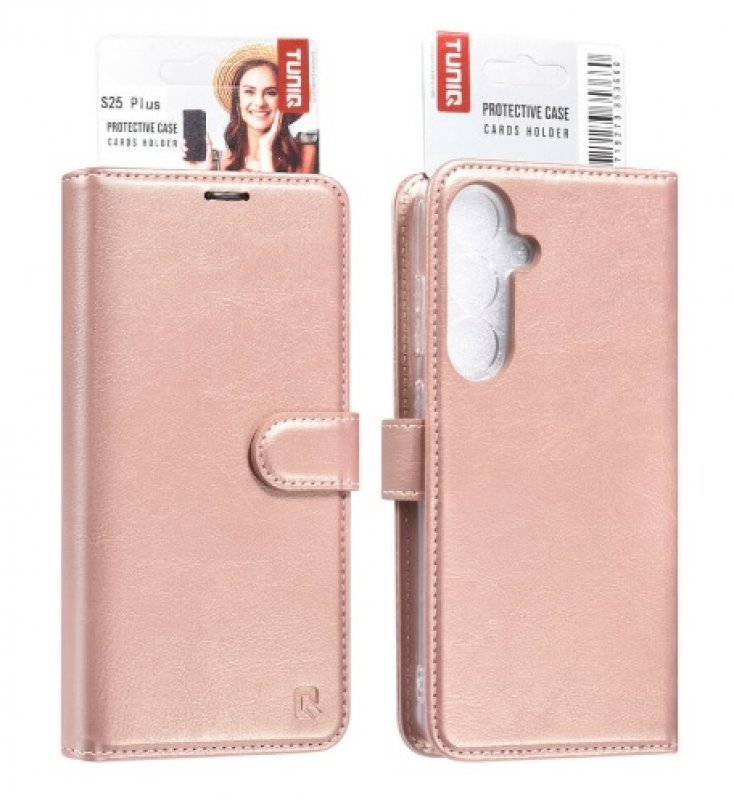 TUNIQ Samsung Galaxy S25 Plus Plånboksfodral - Rosé