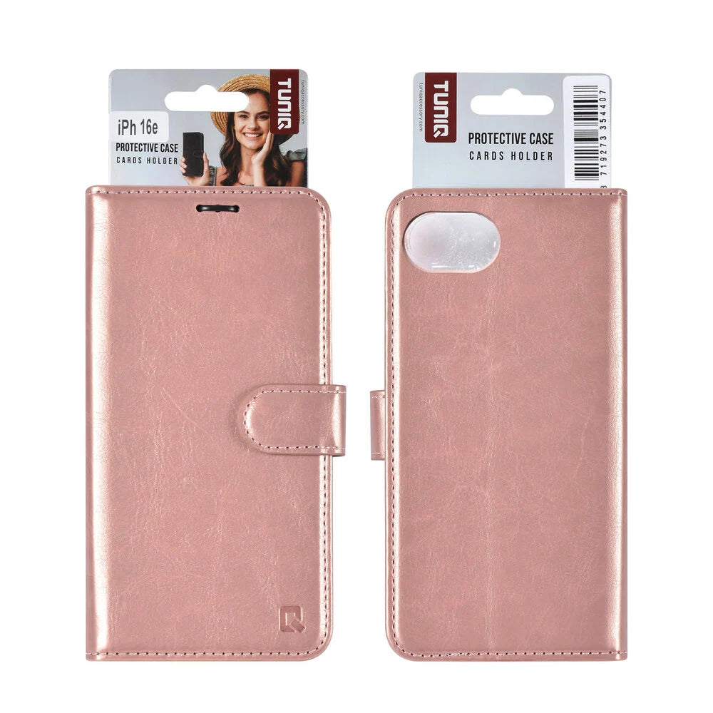 TUNIQ iPhone 16e Plånboksfodral - Rosé