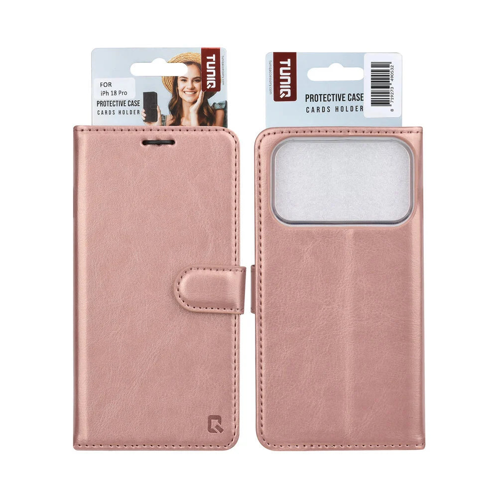 TUNIQ iPhone 18 Pro Plånboksfodral - Rosé