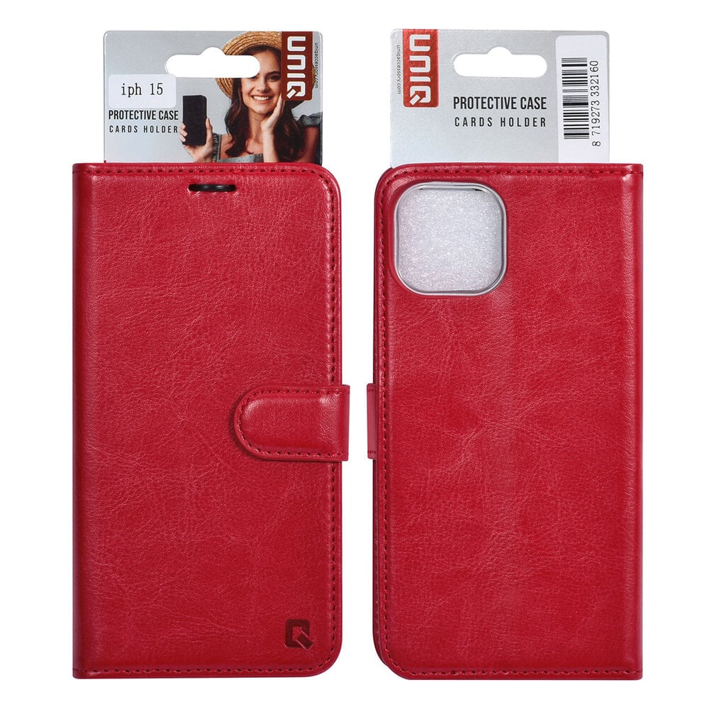 UNIQ iPhone 15 Plånboksfodral - Röd