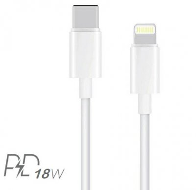 USB C till Lightning Kabel 1 Meter - 18W Snabbladdning Vit