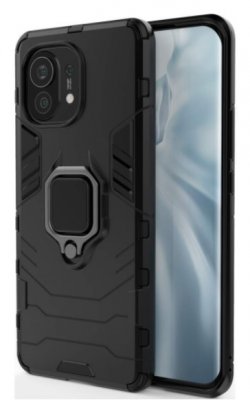 Xiaomi Mi 11 Skal - Armour Svart Med Ring