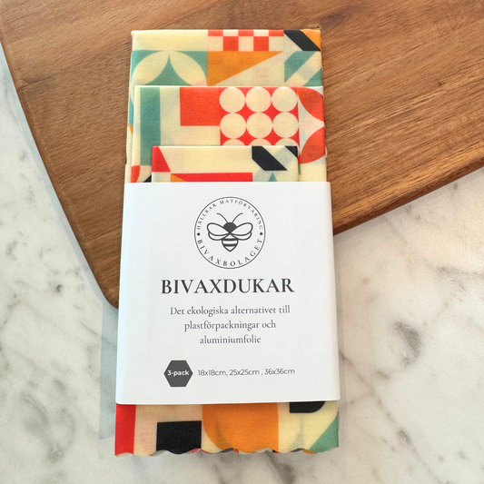 Bivaxdukar 3 pack med geometriskt mönster