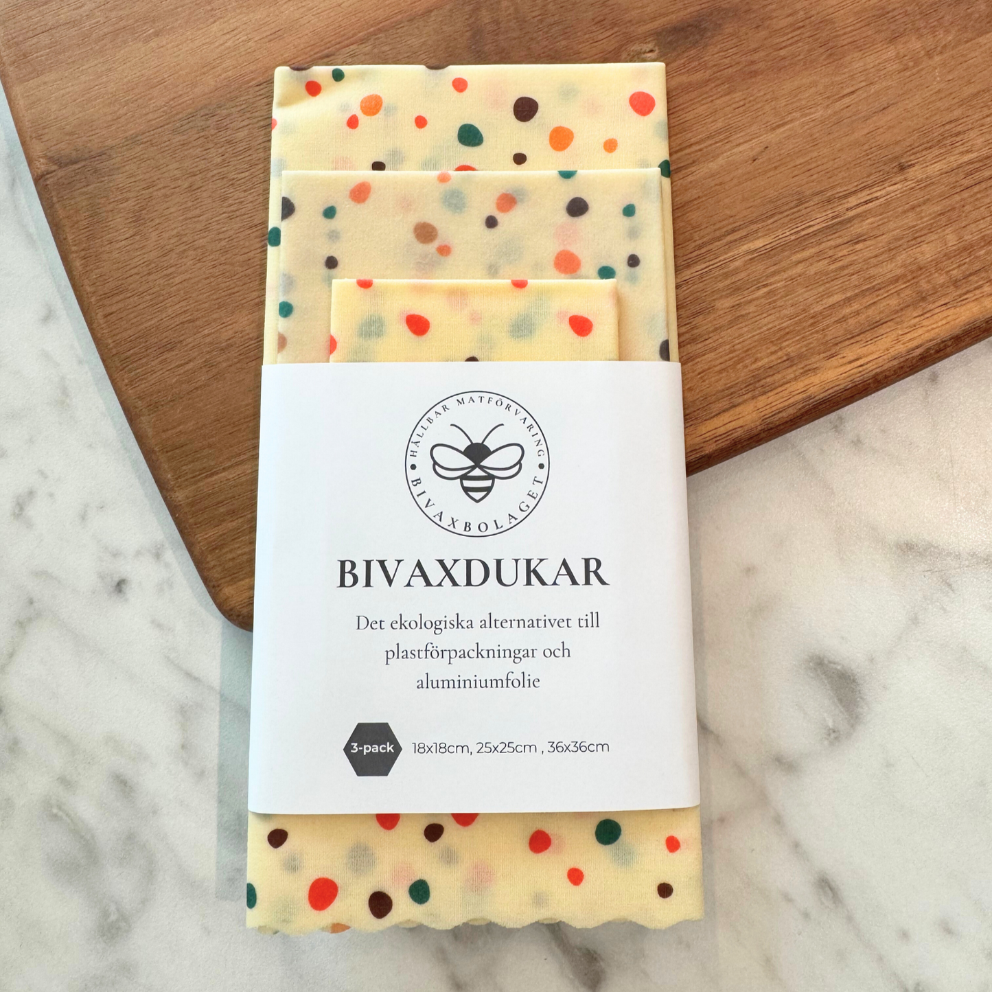 Bivaxdukar 3 pack med prickar