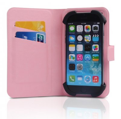 Mobilväska Universal 4,5-5 Tum Light Pink