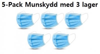 5-PACK Munskydd - Andningsmask Blå