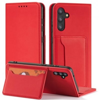 Samsung Galaxy A13 5G Magnetfodral med Kortfack & Ställfunktion Röd