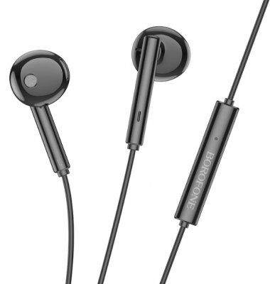 Borofone In-Ear Hörlurar USB C - Svart Rak Design