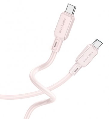 Borofone USB-C till USB-C Kabel 1 Meter - Ljusrosa 60W