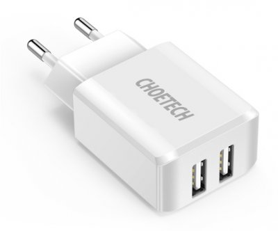 Choetech Väggladdare DUO 10W - 2x USB (Vit)