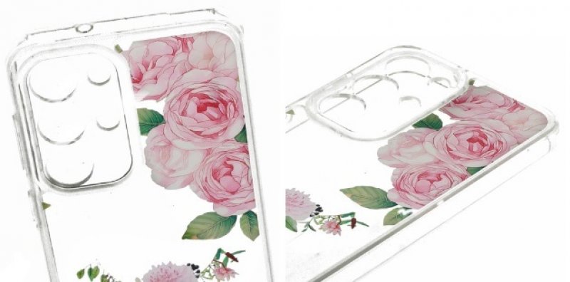 Samsung Galaxy S24 ULTRA Skal Transparent Design Rosa Rosor