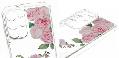 Samsung Galaxy S24 ULTRA Skal Transparent Design Rosa Rosor