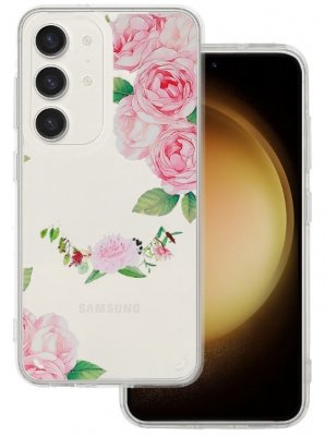Samsung Galaxy S24 ULTRA Skal Transparent Design Rosa Rosor
