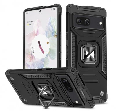 Google Pixel 7 Skal Armour Svart Med Ring