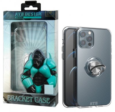 iPhone 12 / iPhone 12 Pro Skal med Ringhållare + Magnet Transparent