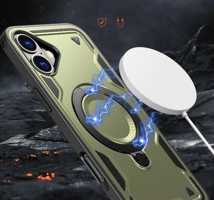 Hybrid Skal med MagSafe iPhone 16 - Camo Green
