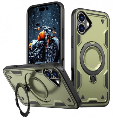 Hybrid Skal med MagSafe iPhone 16 - Camo Green