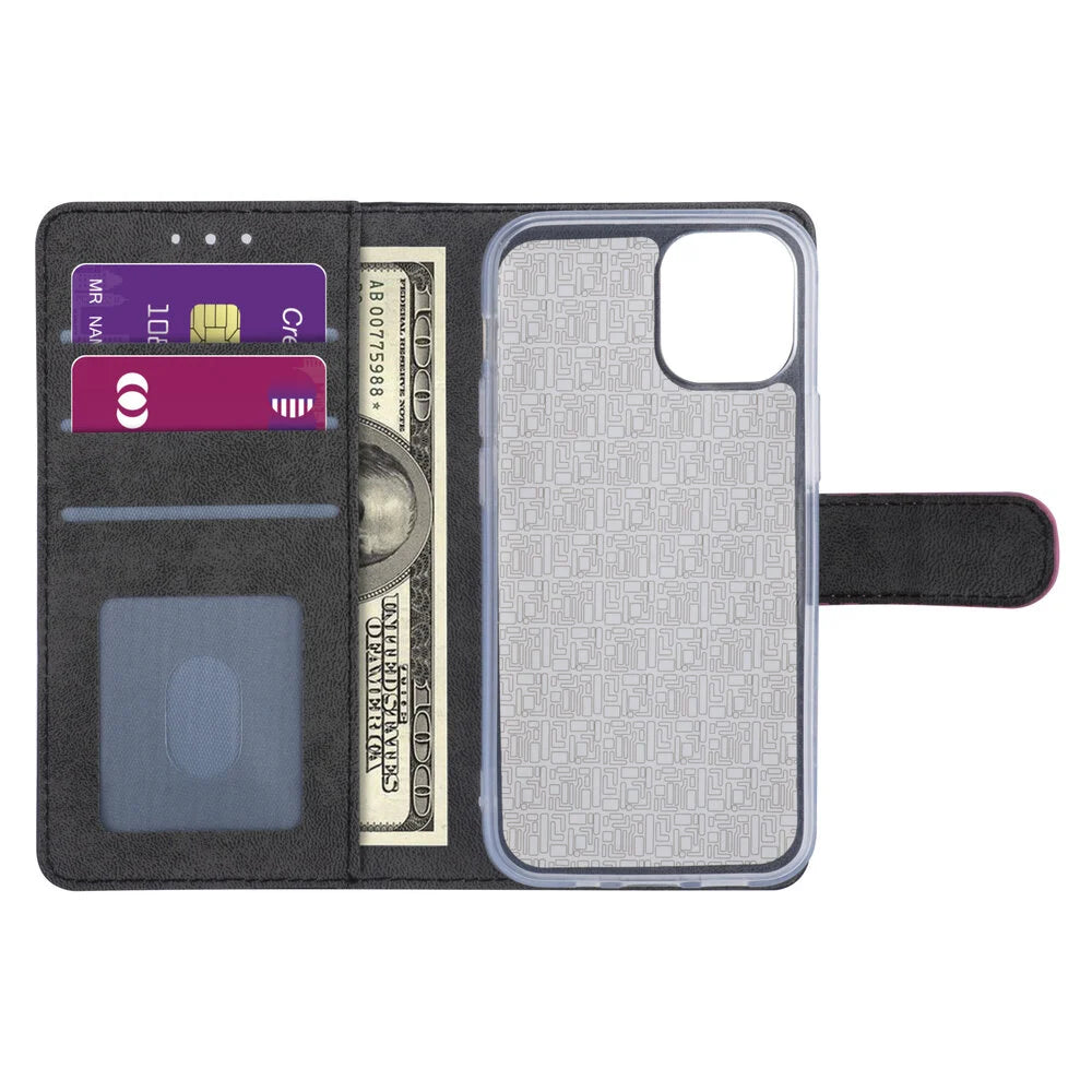 iPhone 12 / iPhone 12 Pro Plånboksfodral - Rosa (3 kortfack)