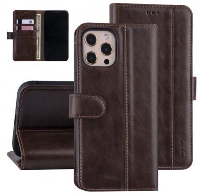 Uniq Plånboksfodral iPhone 12 Pro MAX PU-Läder Mörkbrun