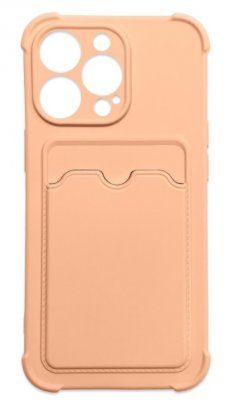 iPhone 12 / iPhone 12 Pro Silikonskal med Kortfack Aprikos