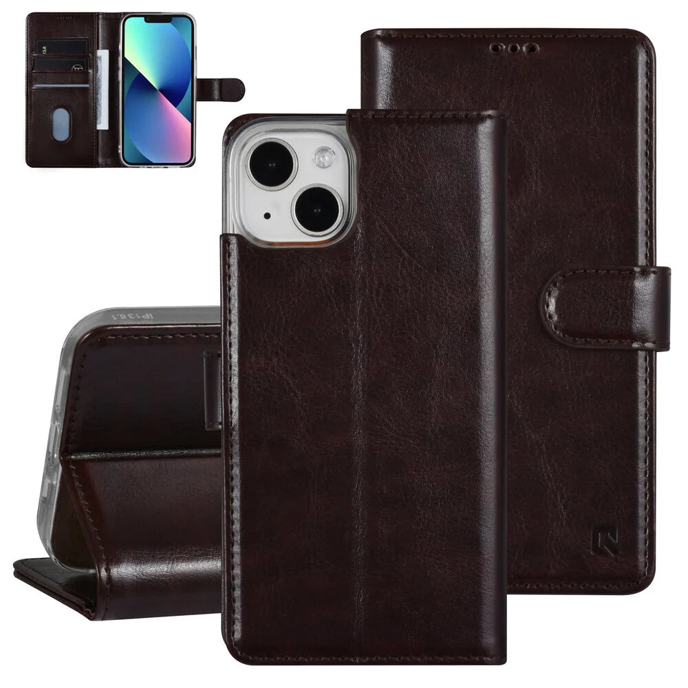 UNIQ iPhone 13 Mini Plånboksfodral - Mörkbrun