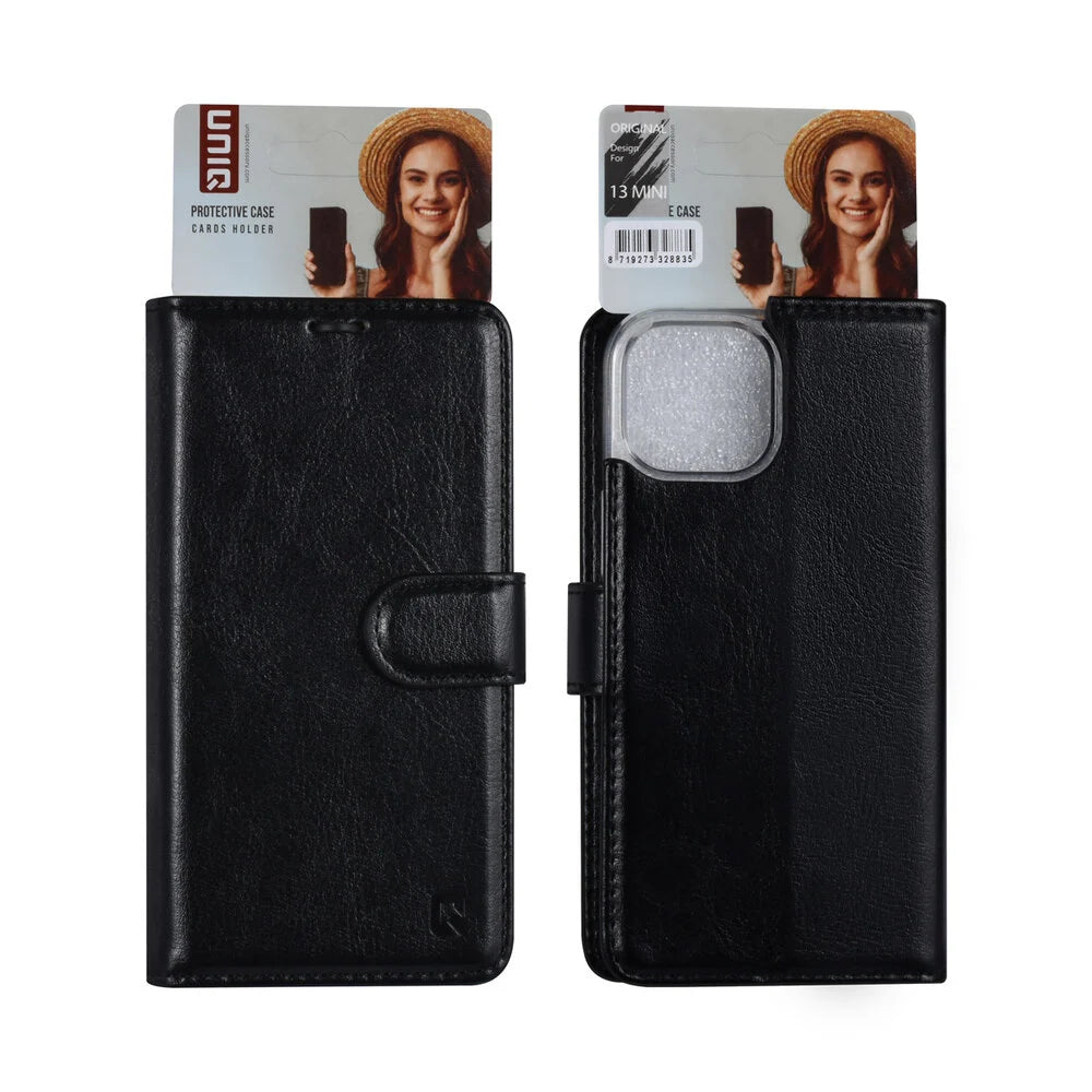 UNIQ iPhone 13 Mini Plånboksfodral - Svart