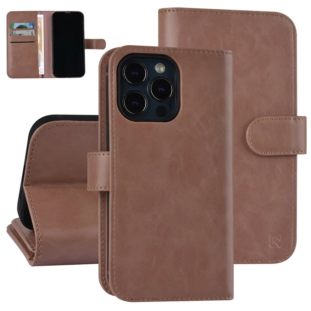 UNIQ iPhone 13 Pro Plånboksfodral - Rosa Beige med 9 Kortfack