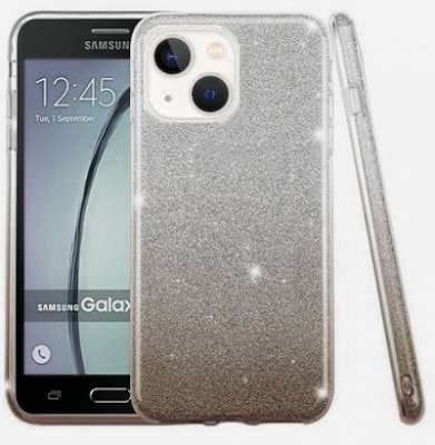 iPhone 14+ (14 plus) Skal Glitter Svart/Silver