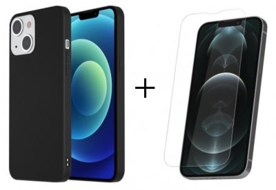 iPhone 13 Skal Matt Svart + Skärmskydd Härdat