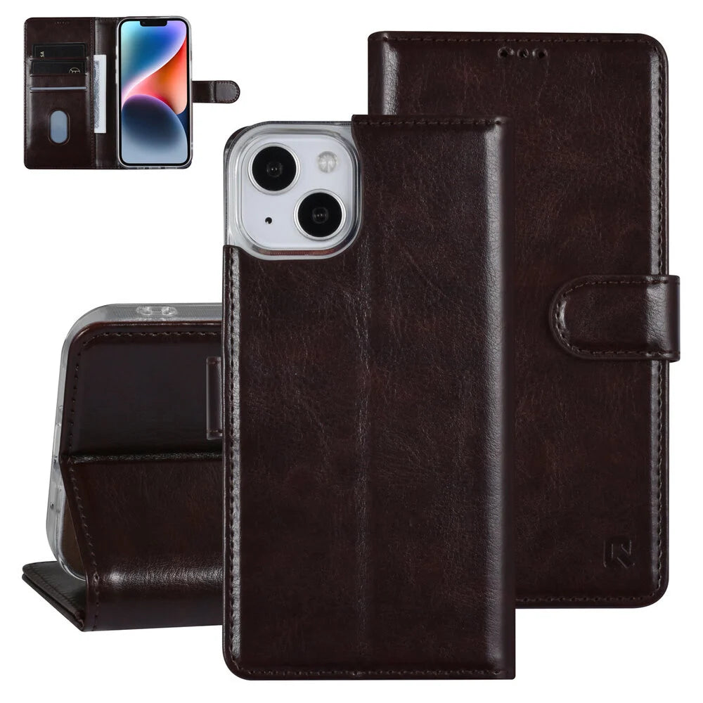 UNIQ iPhone 14 Plånboksfodral - Mörkbrun